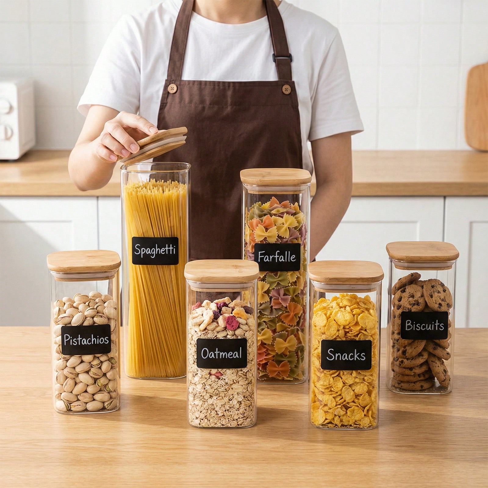 Food Storage Canister - 6/12 contenitori in vetro per alimenti