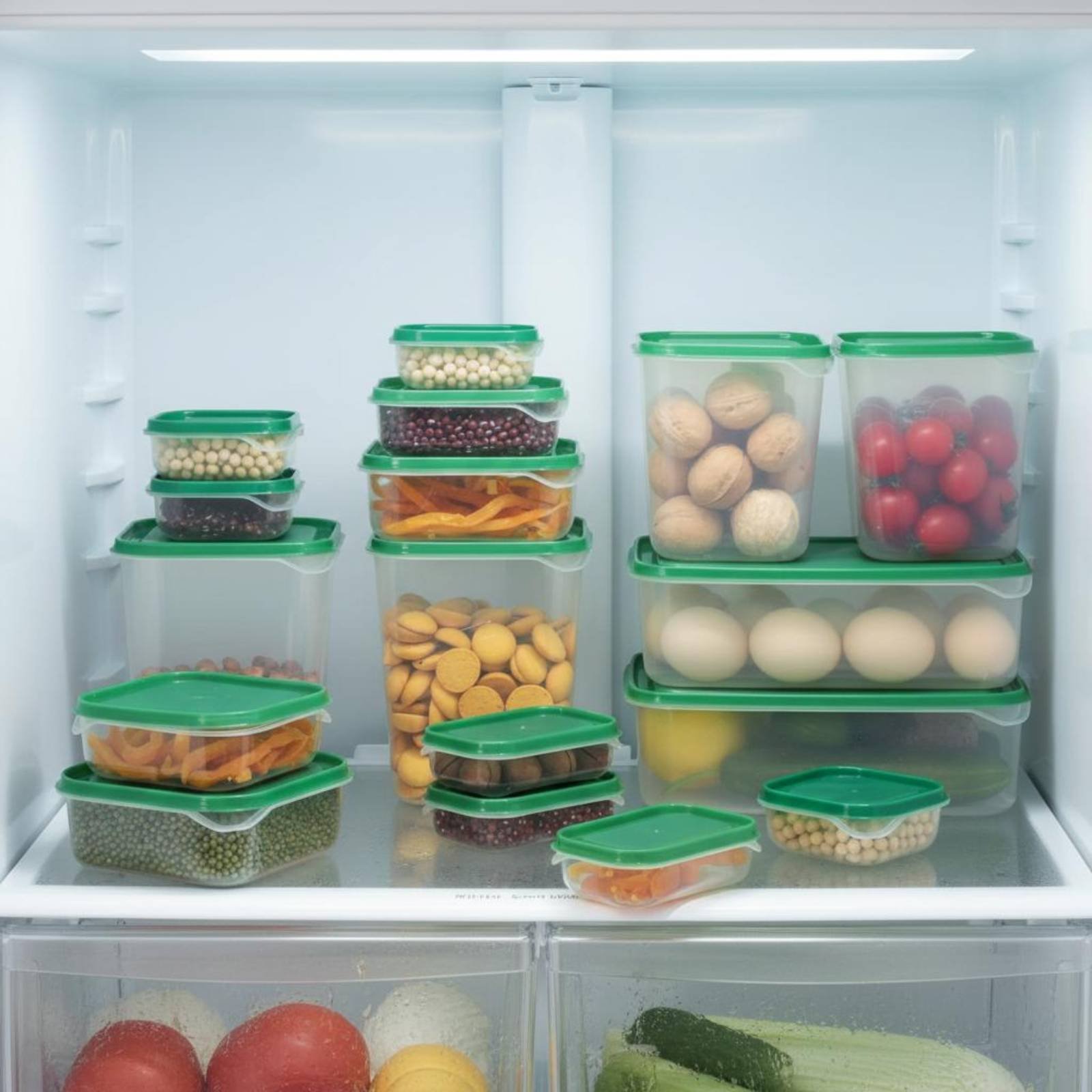Food Storage Box - Set di 17 Contenitori per Frigorifero,