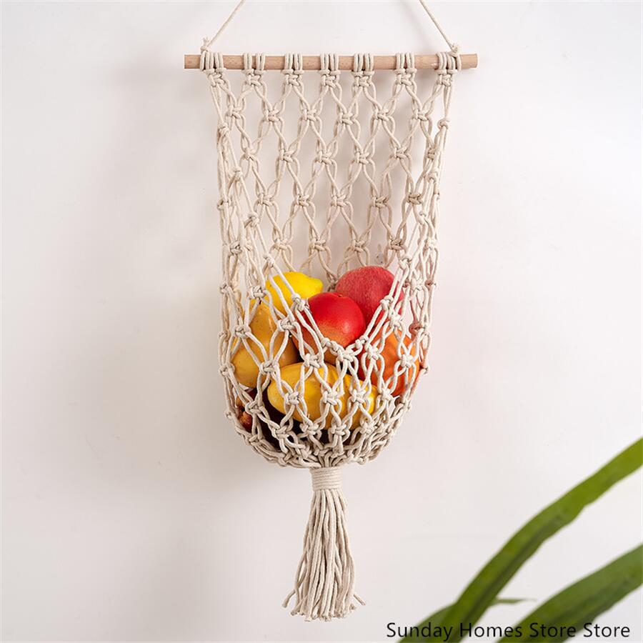 Food Storage In Cabinets - Macrame cesto portaoggetti per frutta amaca