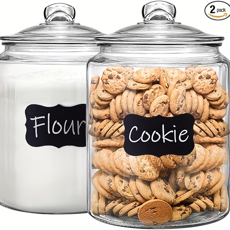 Food Storage Canister - 2 barattoli in vetro con coperchio