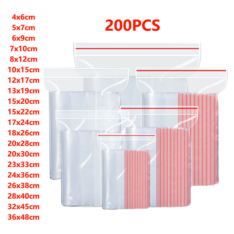 Food Storage Ziploc Bags - Sacchetti di plastica con chiusura a