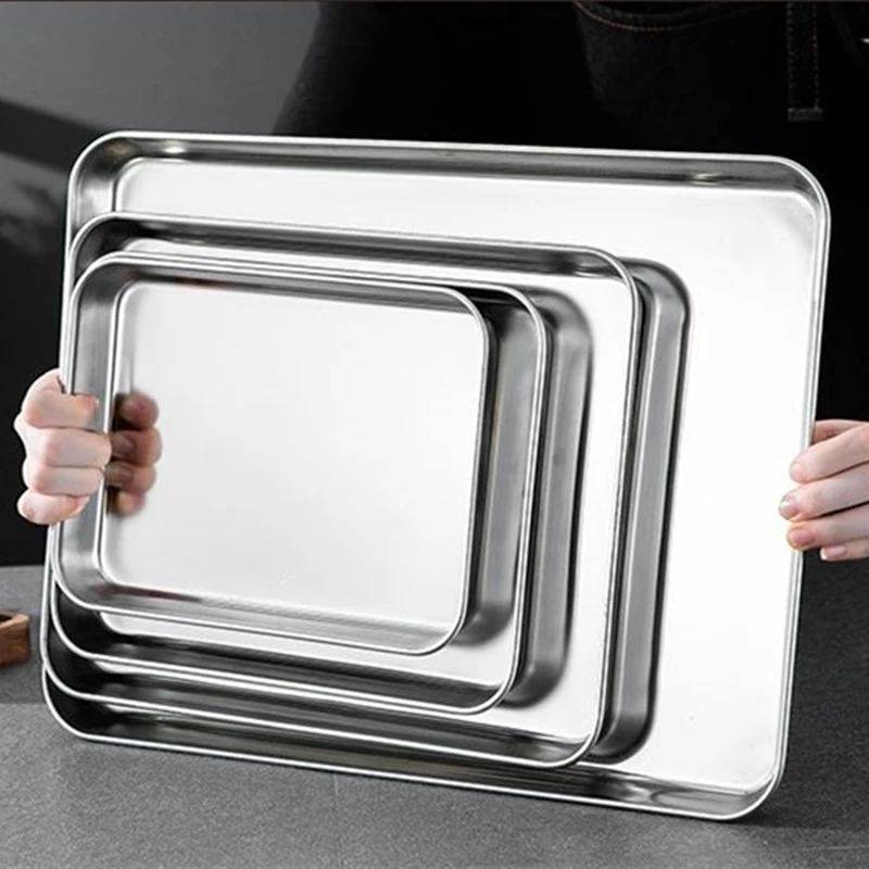 Food Storage For Restaurant - Vassoi Rettangolari in Acciaio Inox per