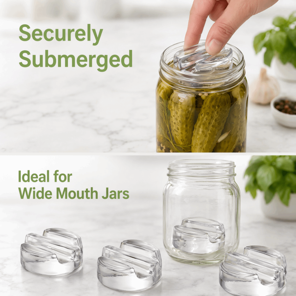 Mason Jar Wide Mouth - Pesi in vetro per fermentazione con