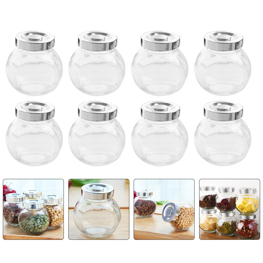 Food Storage Canister - 8 Barattoli in Vetro Leggeri e