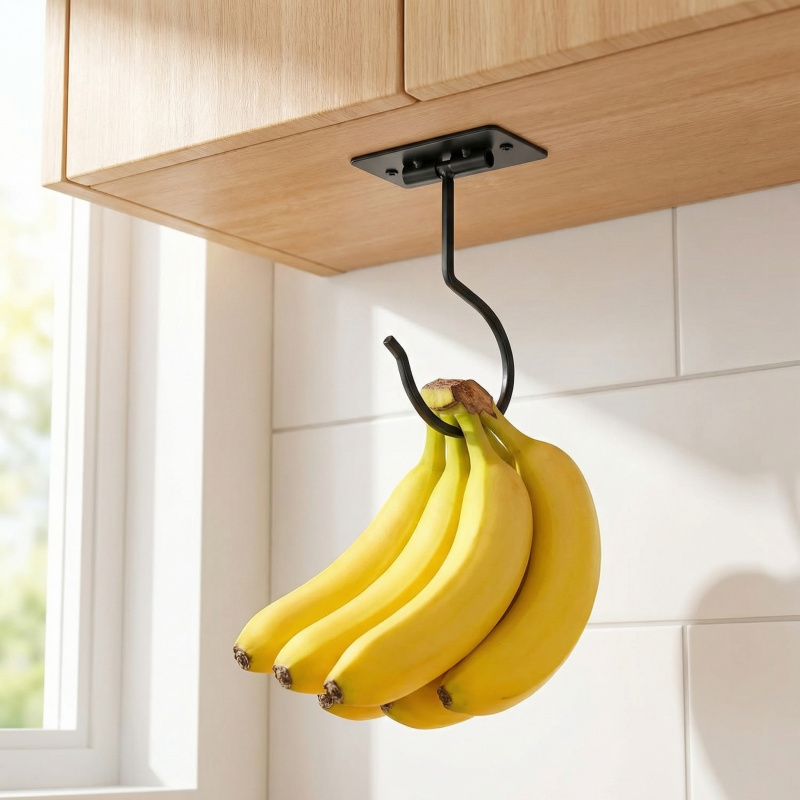 Food Storage In Cabinets - Gancio a banana autoadesivo in metallo