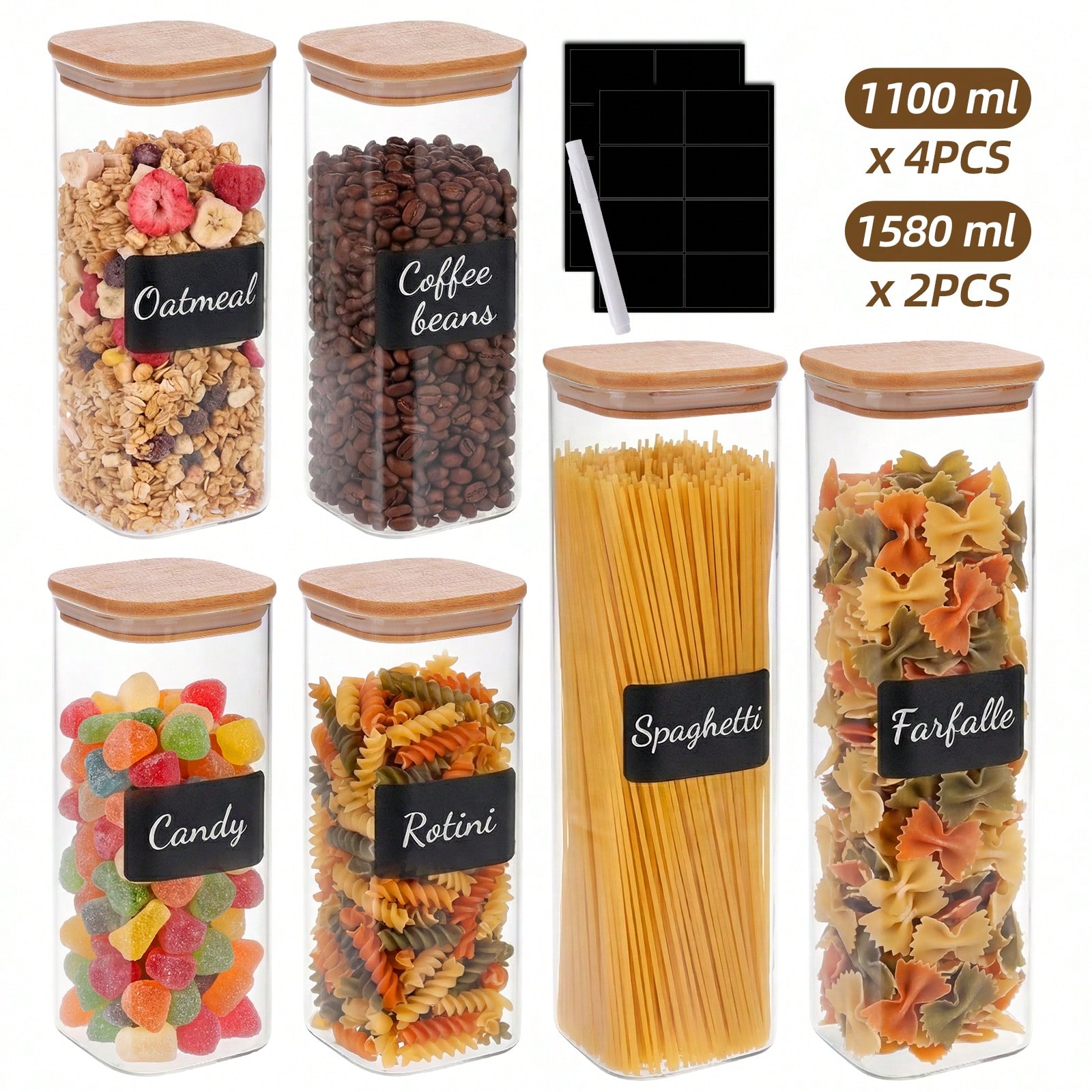6/12 contenitori in vetro per  - Food Storage Canister recensione e prezzo