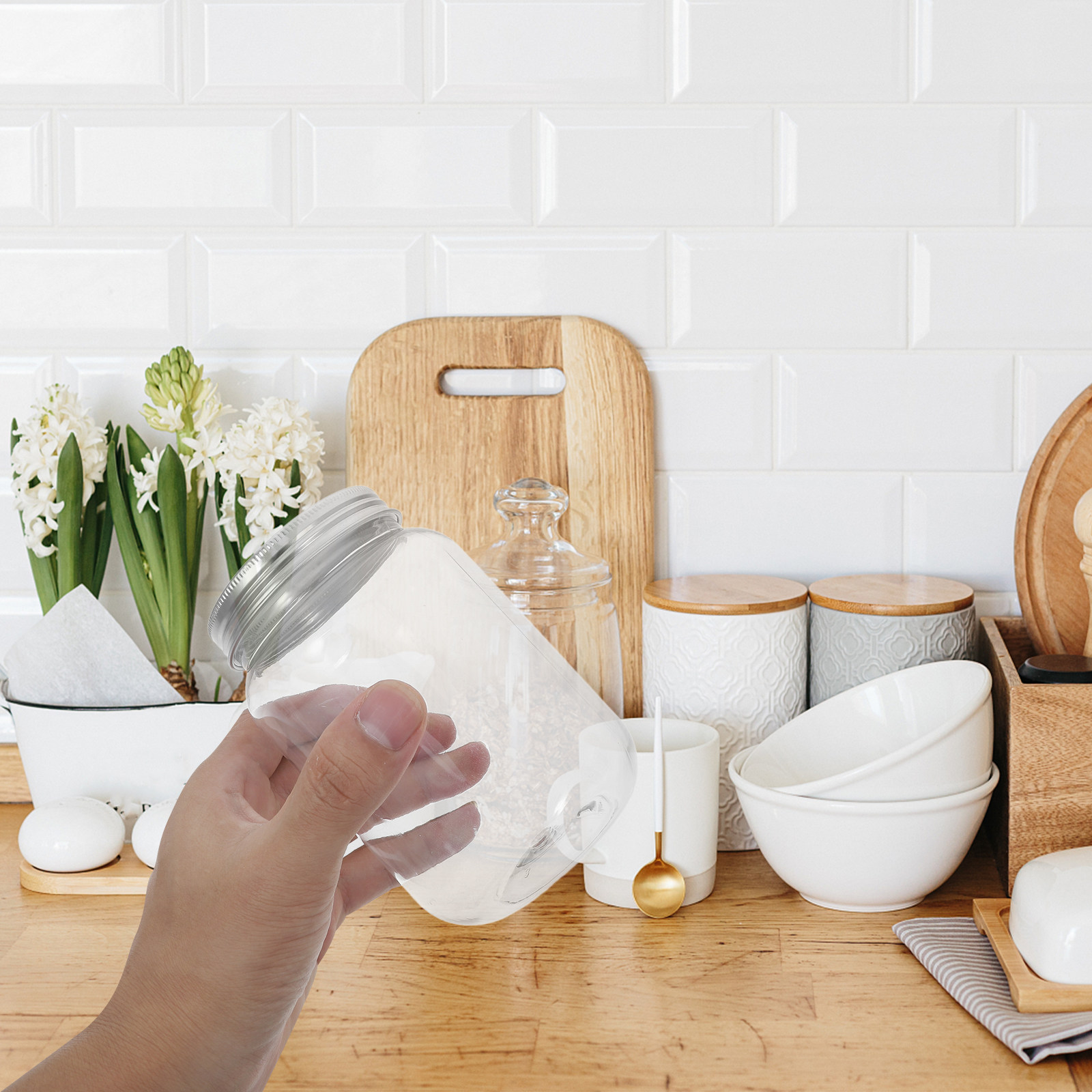 Set di 4 Barattoli in Plastica - Food Storage Jars With Lids recensione e prezzo
