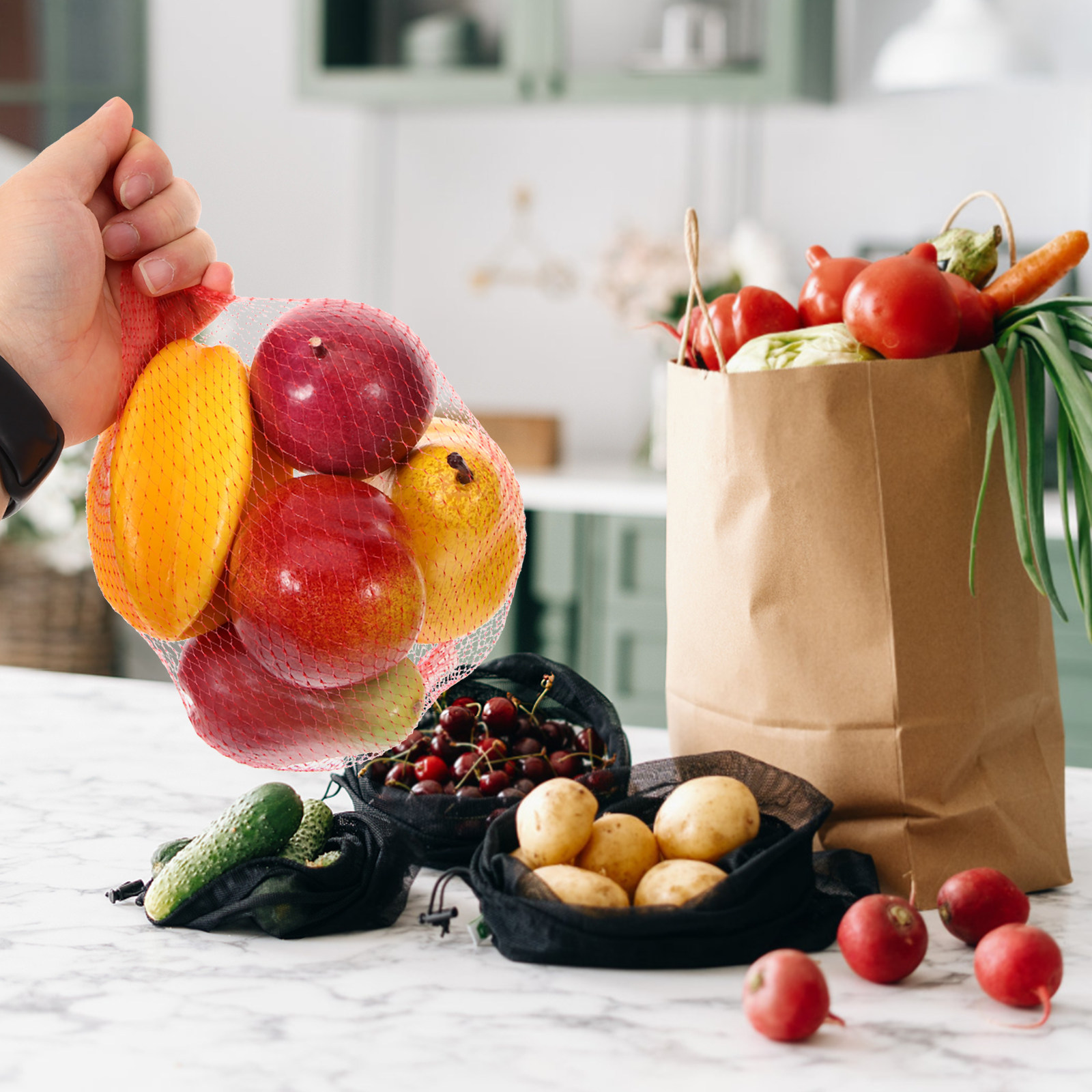 100 Pezzi di Sacchetti in Rete - Produce Bag Reusable Mesh recensione e prezzo