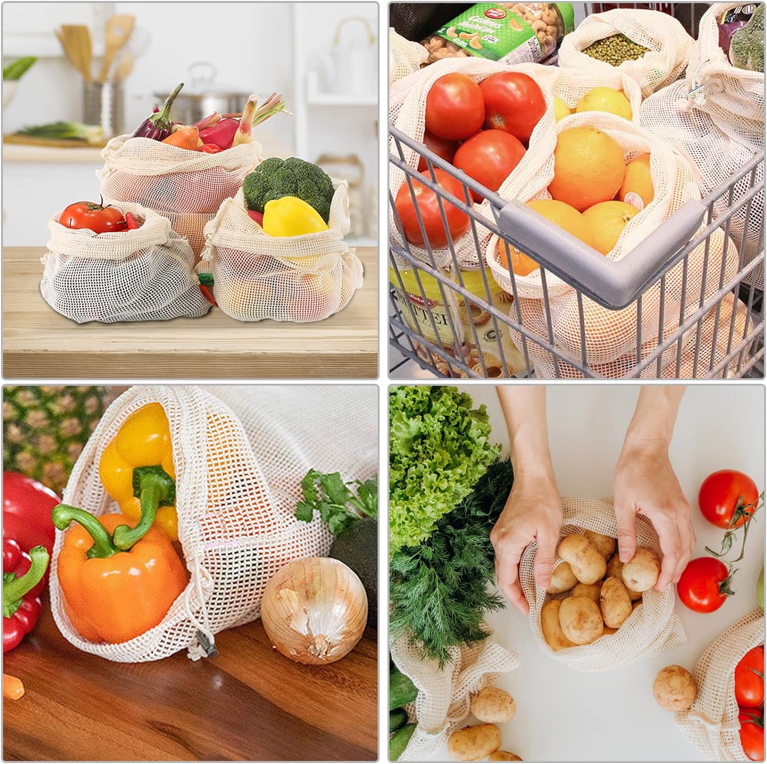 3 sacchetti per la spesa riuti - Produce Bag Reusable Mesh recensione e prezzo